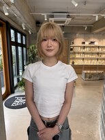 オムズポカ 栄矢場町店(OM's poka)&nbsp;ブロンドボブ/ベージュ/切りっぱなしボブ