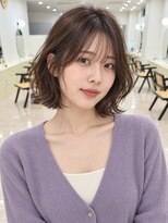 モト 船橋(moto)&nbsp;韓国アイドルウェーブボブ低温デジタルパーマココアブラウン船橋