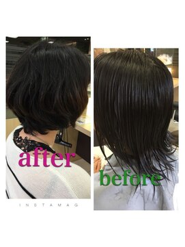 キャパ 秦野(CAPA) バッサリカット→似合わせパーマスタイル