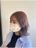 韓国風ボブレイヤー/グレーベージュ