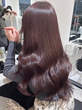 ランテルディ 渋谷(LANTERDIT) カシスピンク　くびれヘア　透明感カラー　ロングヘア