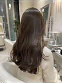 韓国風/髪質改善/トリートメント/オリーブベージュ/ロングヘア