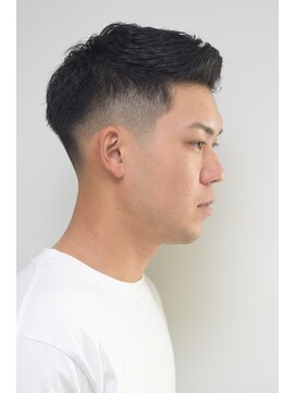 カーウォッシュバーバー(CARWASH BARBER) アップバングアッシュブラックビジカジメンズショート1206