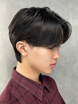 エルマーク 心斎橋(L-MARK) センターパートニュアンスパーマ韓国カルマパーマコンマヘア