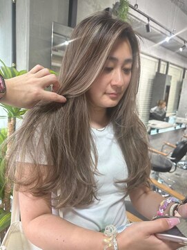 アポロ 横浜駅店(apollo) バレイヤージュハイライトシャドールーツダブルカラーレイヤー