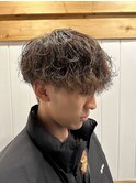 束細かめマッシュシャドウパーマ ワックス仕上げ