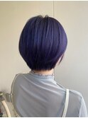 ディープパープル◯アメジストカラー◯ブリーチ◯ショートボブ