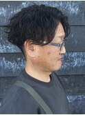 メンズセンターパートパーマツイストパーマスパイラルパーマ