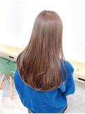 Say.ロングレイヤーホワイトグレージュミニウルフお団子ヘア