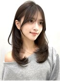 20代30代40代◎前髪パーマ韓国風巻きくすみベージュお団子ヘア
