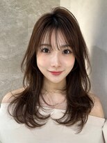 髪質改善縮毛矯正レイヤーカット顔周り前髪韓国ミニウルフ/銀座