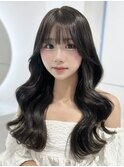 ハイライトカラーミルクティーベージュ海外レイヤーカット