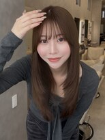 オムニス 表参道(Omnis)&nbsp;小顔シースルー前髪暗髪ブラウンカラー韓国レイヤーカットロング