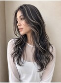 ハイライト脱白髪染めくびれ外国人レイヤー艶髪ロングボブ4