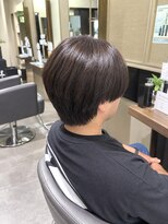Men's U-AMBOISE  寝屋川/メンズパーマ/ブリーチ/白髪ぼかし/ハイライト&nbsp;メンズミディアム×ナチュラルセンターパート