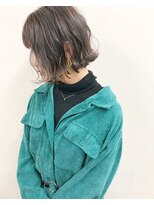 ガーデン ヘアークリエイトスペース(garden hair create space) 切りっぱなしボブ×チャコールグレー【30代/40代/50代】