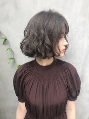 20代30代ウェーブのスタイルで小顔ボブに♪2藤沢　デジパ透明感