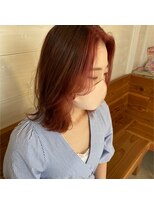 ビケット(biquette)&nbsp;ピンクベージュ×韓国風レイヤーstyle　ミストバング