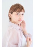 やわベージュ&ひし形シルエットシースルーバングショート☆