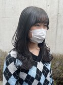 ＊ロングウルフカット！黒髪暗髪透明感セミロングレイヤーカット