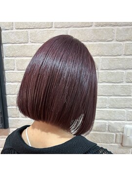 アボックス(abox) 切りっぱなしボブ×カシスピンク