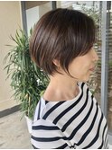 大人ショート/艶髪ブラウン