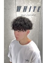 ホワイト(WHITE)&nbsp;波巻きパーマ/縦落ち波巻き/メンズパーマ