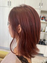 ビスイル 秋葉原店(Vis ill) チェリーレッドブリーチ一回レイヤースタイル小顔カット