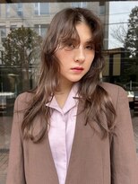 ノラ ヘアーサロン(NORA HAIR SALON) 【大久保】センターパートロングレイヤーナチュラルブラウン