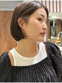 ミニボブ大人ボブ大人ショートショートボブ前髪なし黒髪ボブ30代