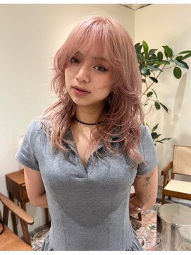 ハーパーズ 渋谷(harpers) ピンクベージュマッシュウルフレイヤー