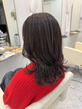 コントラストハイライト 白髪ぼかしハイライト