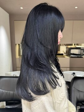ブルーブラック/髪質改善/美髪/暗髪/レイヤーカット[恵比寿駅]
