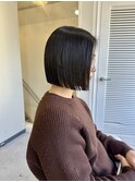 大人可愛い20代30代40代◎ワンレンボブ黒髪似合わせカット