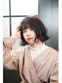 外ハネゆるふわボブ