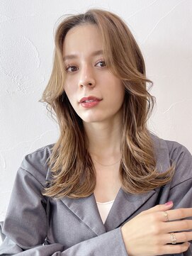 アイティーバイアルバム 八王子店(IT by ALBUM) 外ハネワンカール_くびれヘアビタミンカラーメルティカラー_8841