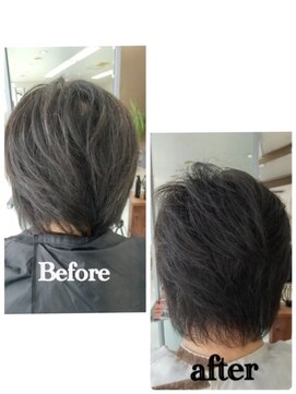 メンズカラー 白髪染め L ヘアーアピス 黒石野店 Hair Apis のヘアカタログ ホットペッパービューティー