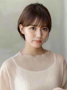 ケアリー 流山おおたかの森(Carelly) 大人かわいい前髪セシルカットココアブラウンフリンジウェーブ