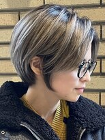 ロンドブルーム 天神大名店(Lond Bloom) ダブルカラーショートボブインナーカラーハイライトケアブリーチ