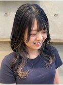 韓国レイヤー/インナーカラー/アッシュベージュ