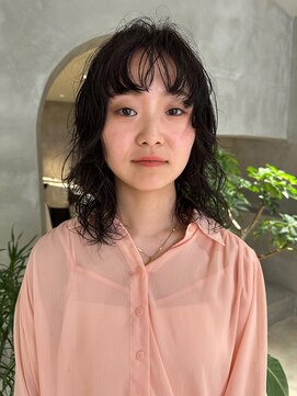 ハウ 心斎橋(how) ミディアムくびレイヤーパーマ小顔カット艶髪20代30代40代