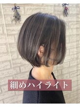 ラフ(Laf.) 【Laf,】白髪ぼかしハイライト+ショートボブ