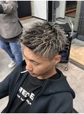 メンズパーマゴールドメッシュツイストジェットモヒカン