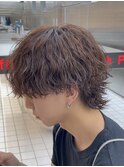渋谷波巻きスパイラルパーマシャドウパーマメンズボブウルフ