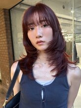 ノラ ヘアーサロン(NORA HAIR SALON) 【大久保】ブリーチなしレッドオレンジレイヤーカット