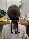 黒リボンが可愛い編みおろし