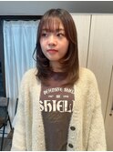 韓国ヘア/顔周りレイヤー/ミディアムレイヤー/おくれ毛/新潟万代