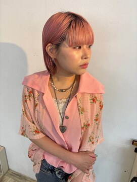 ナツ(Natu.) Pink×ぷつっとbob☆彡/友菜