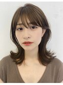 大人見せくびれミディアム秋冬人気ヘア　40代50代