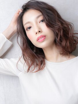 カバーヘア ブリス 大宮西口(COVER HAIR bliss) モーブブラウン裾カラー小顔ゆるふわミディアムX大宮20代30代